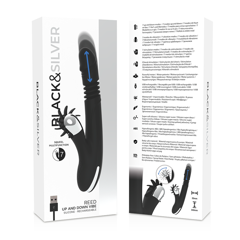 BLACK&SILVER - VIBRA SU E GIÙ CON CANNA DI CONIGLIO - immagine 8