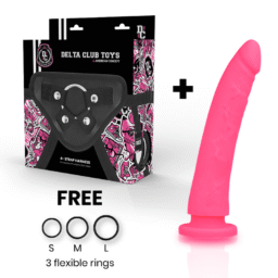 Alternative view of DELTA CLUB - TOYS IMBRACATURA + DONG SILICONE ROSA 17 CM -O- 3 CM