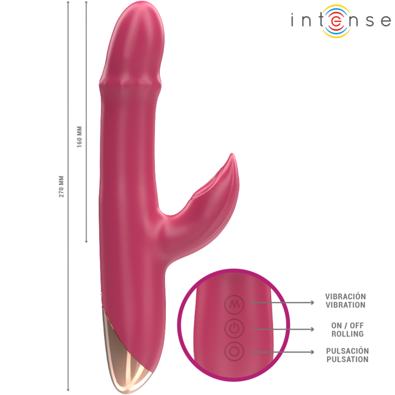 INTENSE - CHLOE VIBRATORE MULTIFUNZIONE 3 IN 1 ROSSO - immagine 5