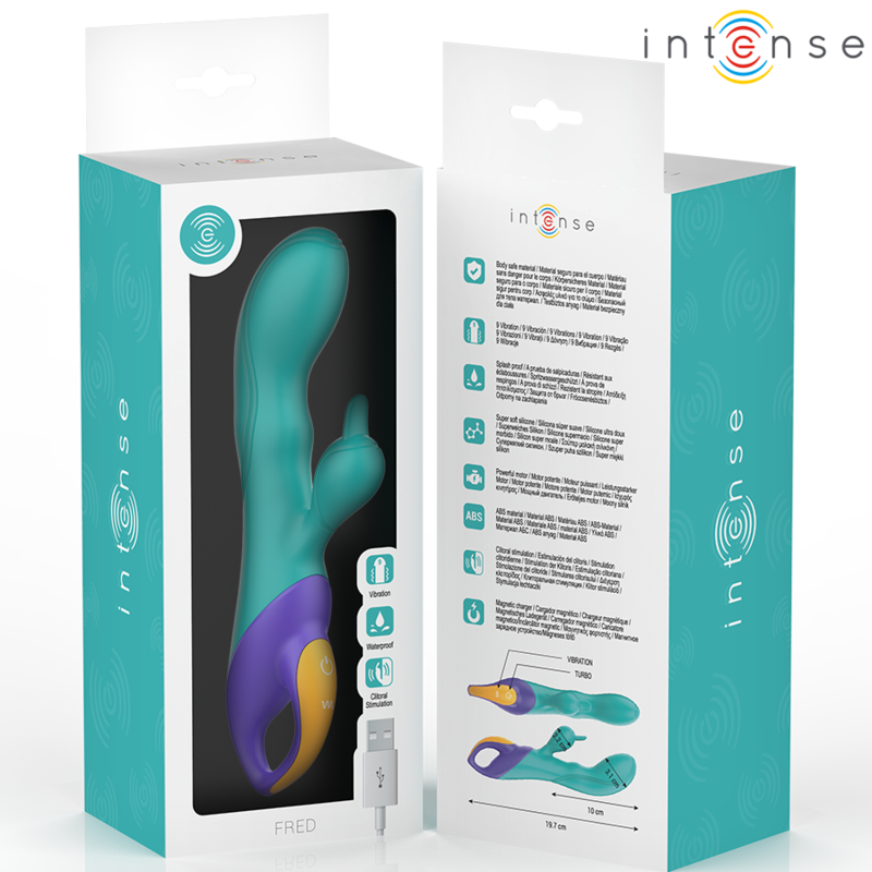 INTENSE - FRED VIBRATORE RABBIT BLU - immagine 6