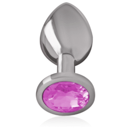 Alternative view of INTENSE - PLUG ANALE IN METALLO ALLUMINIO CON CRISTALLO ROSA TAGLIA S