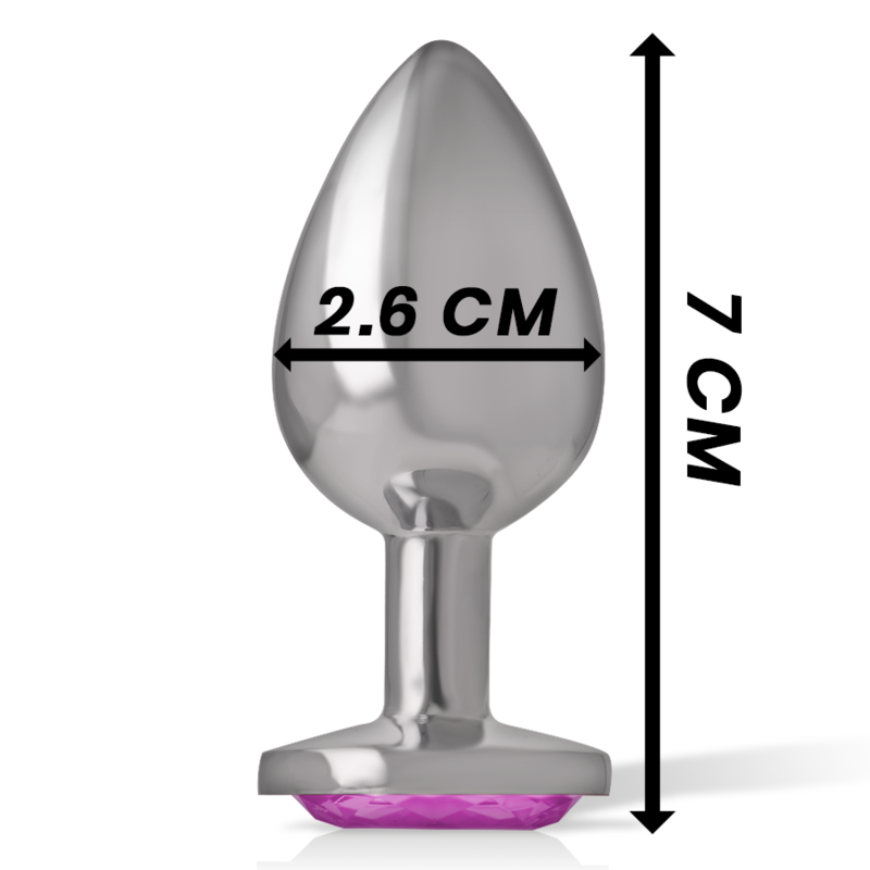 INTENSE - PLUG ANALE IN METALLO ALLUMINIO CON CRISTALLO ROSA TAGLIA S - immagine 4