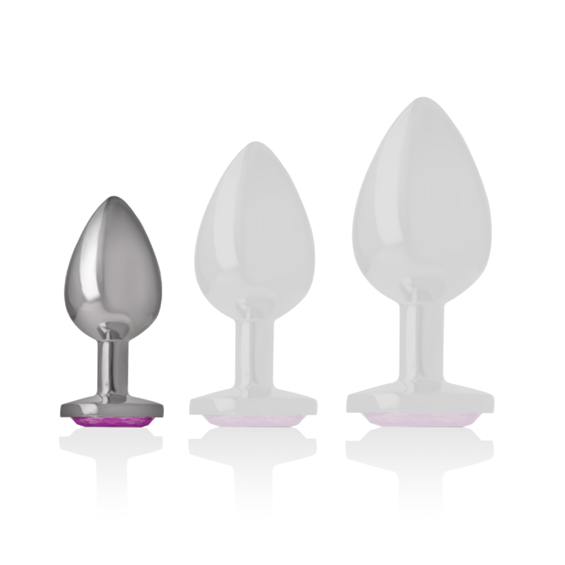 INTENSE - PLUG ANALE IN METALLO ALLUMINIO CON CRISTALLO ROSA TAGLIA S - immagine 5