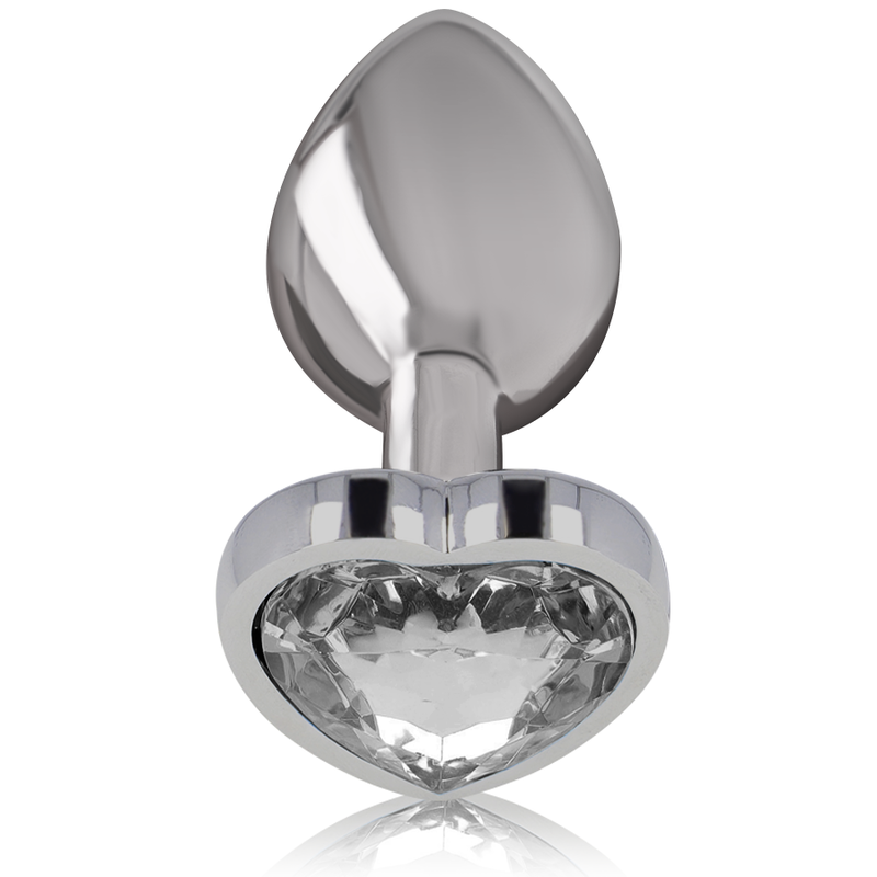 INTENSE - PLUG ANALE METALLO ALLUMINIO BIANCO CUORE TAGLIA L - immagine 2