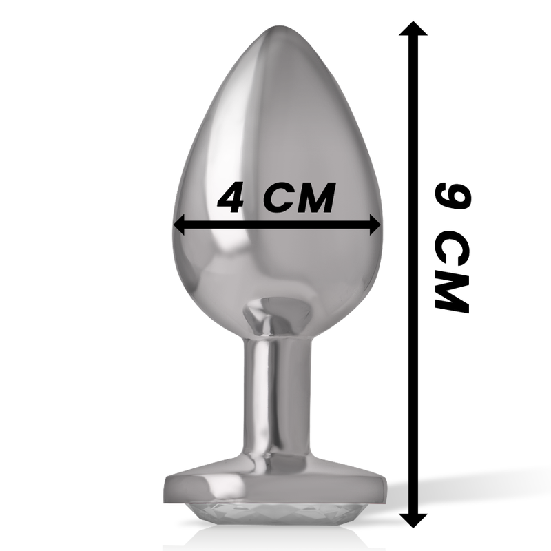 INTENSE - PLUG ANALE METALLO ALLUMINIO BIANCO CUORE TAGLIA L - immagine 4