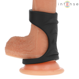 Alternative view of INTENSE - THEO DOPPIO ANELLO PER PENE IN SILICONE MODELLO NERO 3