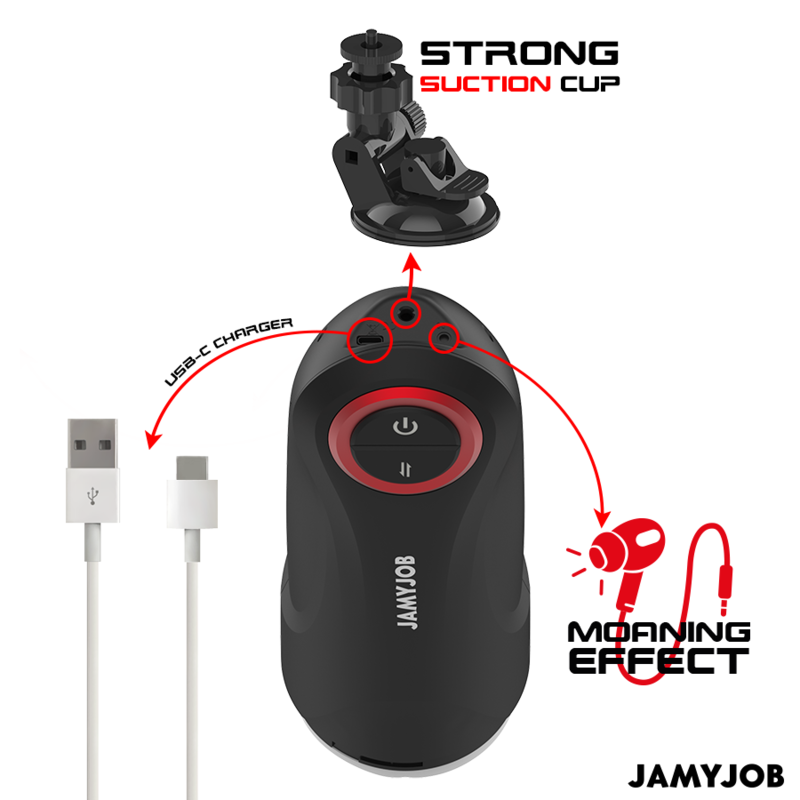 JAMYJOB - MASTURBATORE VAGINALE AUTOMATICO A GRAVITÀ 5 MODALITÀ DI ASPIRAZIONE - immagine 6