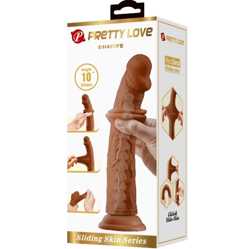 PRETTY LOVE - SHARIFE DILDO REALISTICO 25 CM MARRONE - immagine 6