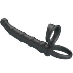 Alternative view of PRETTY LOVE - TATUM ANELLO PER PENE VIBRANTE CON TAPPO 10 VIBRAZIONI NERO