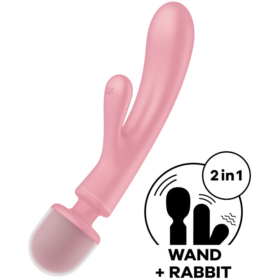 SATISFYER - MASSAGGIATORE VIBRATORE CONIGLIO TRIPLE LOVER ROSA - immagine 6