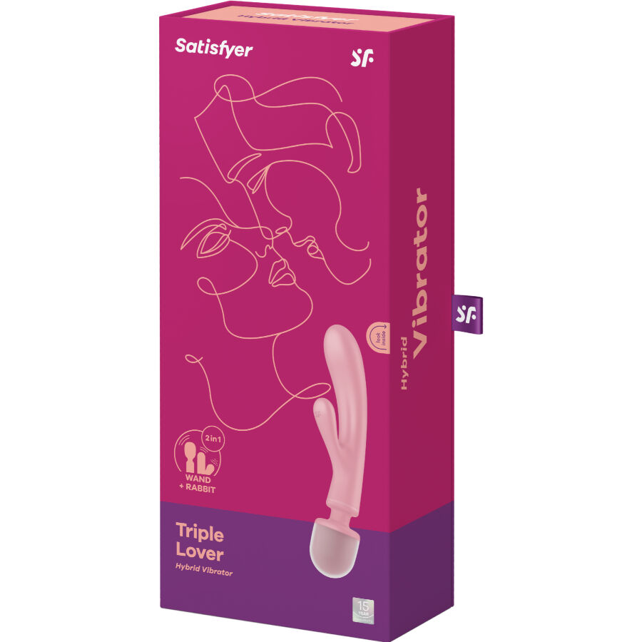 SATISFYER - MASSAGGIATORE VIBRATORE CONIGLIO TRIPLE LOVER ROSA - immagine 7