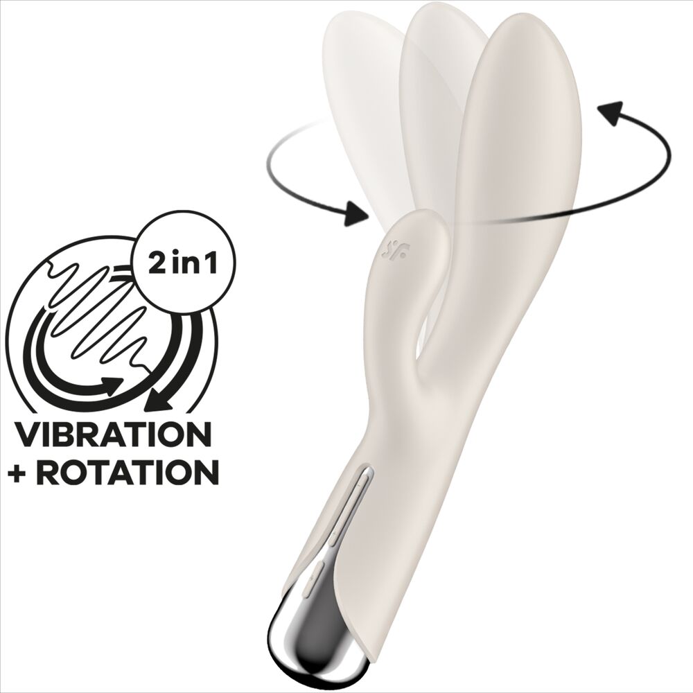 SATISFYER - SPINNING RABBIT 1 STIMOLAZIONE CLITORIDE E PUNTO G BEIGE - immagine 6