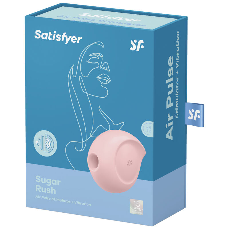 SATISFYER - STIMOLATORE DI IMPULSI D'ARIA SUGAR RUSH E VIBRATORE ROSA - immagine 4