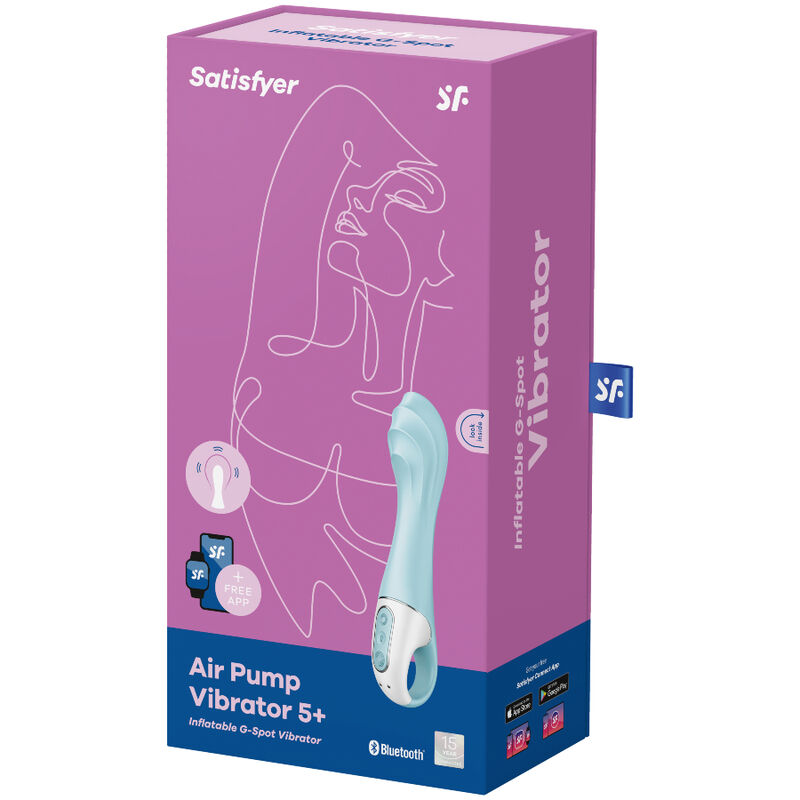 SATISFYER - VIBRATORE AIR PUMP 5+ VIBRATORE GONFIABILE G-SPOT BLU - immagine 4