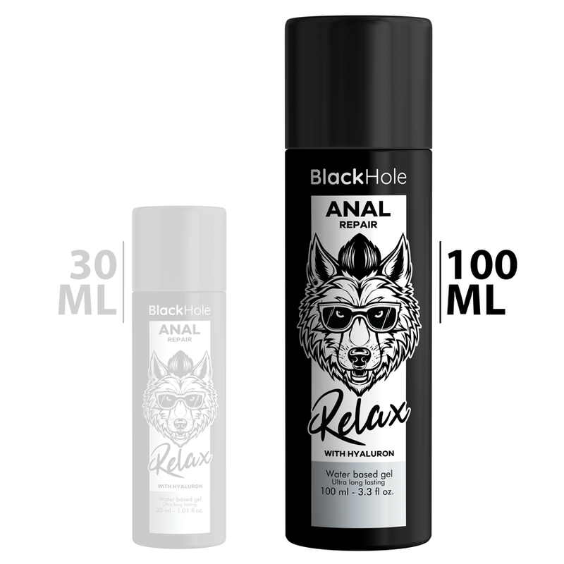 BLACK HOLE - RIPARAZIONE ANALE RELAX A BASE ACQUA CON IALURONE 100 ML - immagine 2