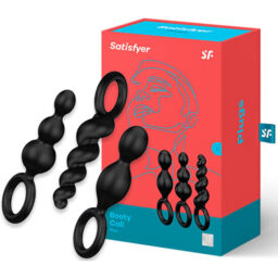 Alternative view of SATISFYER - SET 3 PZ TAPPI ANAL NERO