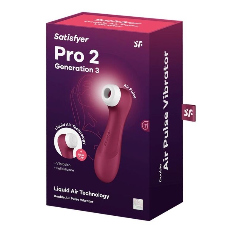 SATISFYER - TECNOLOGIA PRO 2 GENERAZIONE 3 ARIA LIQUIDA ROSSO VINO - immagine 5