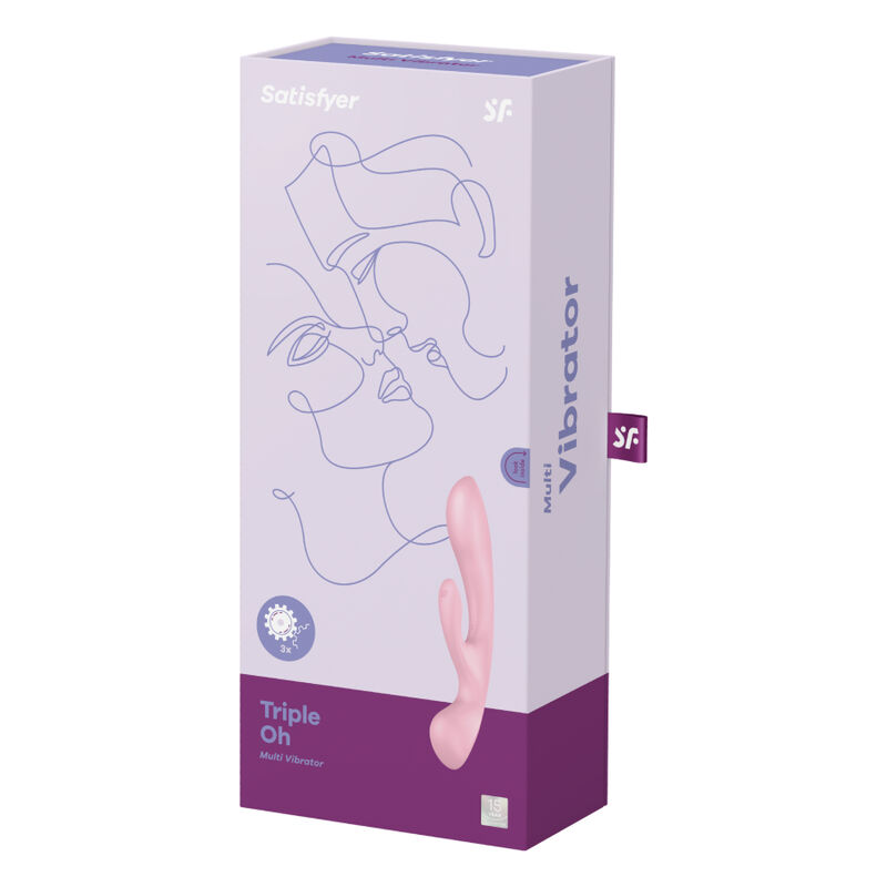 SATISFYER - TRIPLE OH VIBRAZIONE IBRIDA ROSA - immagine 4