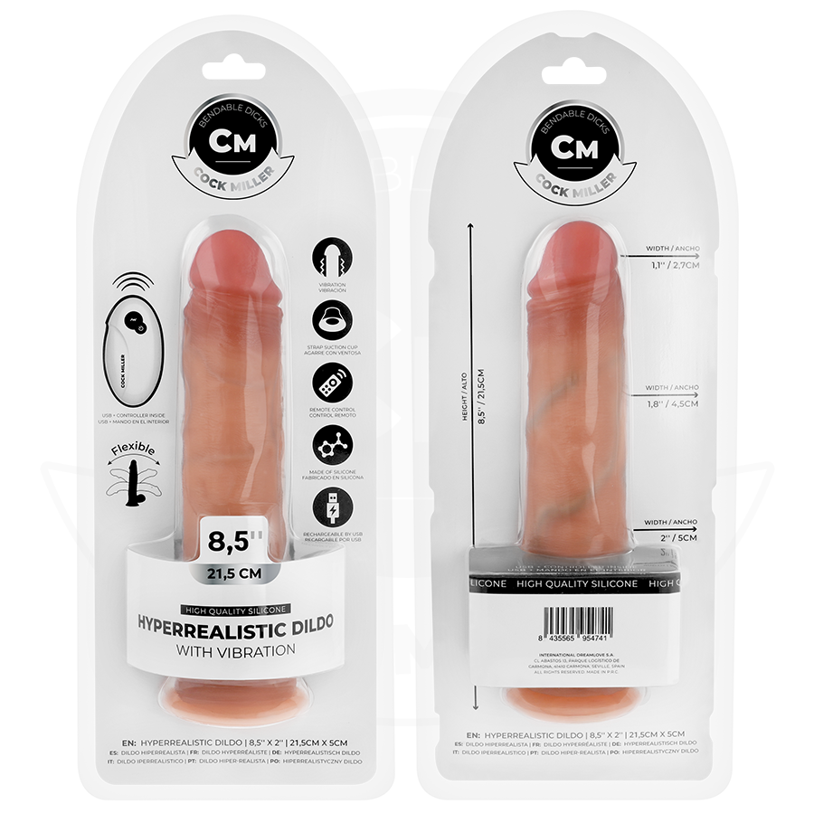 COCK MILLER - DILDO REALISTICO CON VENTOSA E VIBRAZIONE CON TELECOMANDO 21,5 CM - immagine 9