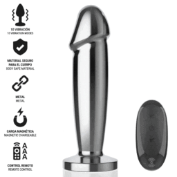 Alternative view of INTENSE - ANAL PLUG 10 VIBRAZIONI DILDO METALLO CON TELECOMANDO M
