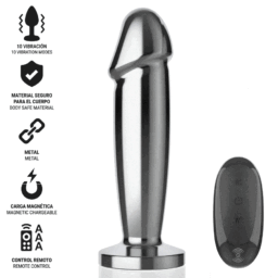 Alternative view of INTENSE - ANAL PLUG 10 VIBRAZIONI DILDO METALLO CON TELECOMANDO S