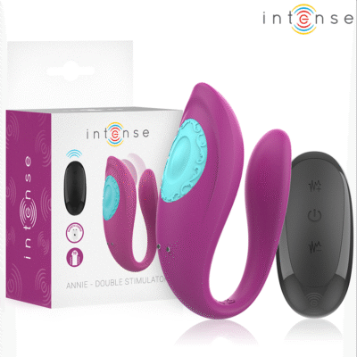 INTENSE - ANNIE VIBRATORE E STIMOLATORE A FORMA DI U TELECOMANDO VIOLA