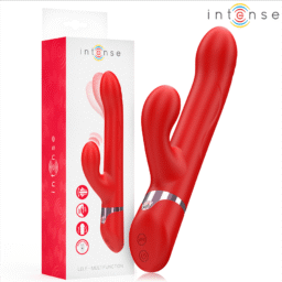 INTENSE - LELE VIBRATORE MULTIFUNZIONE ROTANTE E OSCILLANTE E STIMOLANTE ROSSO