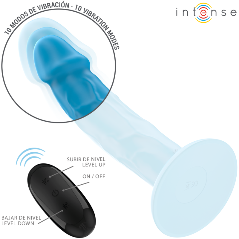 INTENSE - PHOEBE VIBRATORE REALISTICO 10 VIBRAZIONI TELECOMANDO BLU - immagine 4