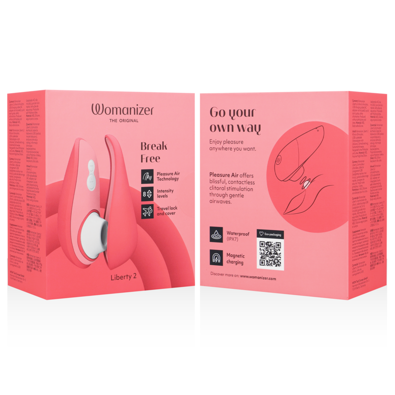 WOMANIZER - LIBERTY 2 STIMOLATORE CLITORIDEO E ASPIRAZIONE ROSA - immagine 7