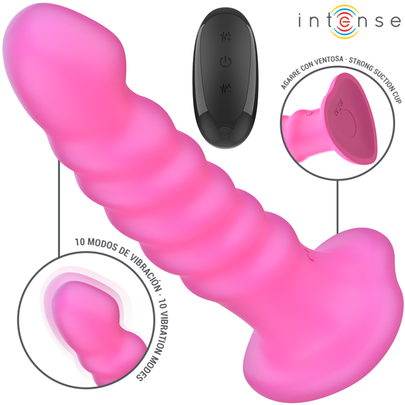 INTENSE - VIBRATORE CINDY TAGLIA L DESIGN A SPIRALE 10 VIBRAZIONI ROSA TELECOMANDO - immagine 2
