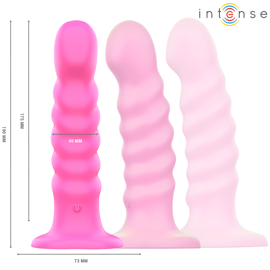 INTENSE - VIBRATORE CINDY TAGLIA L DESIGN A SPIRALE 10 VIBRAZIONI ROSA TELECOMANDO - immagine 3
