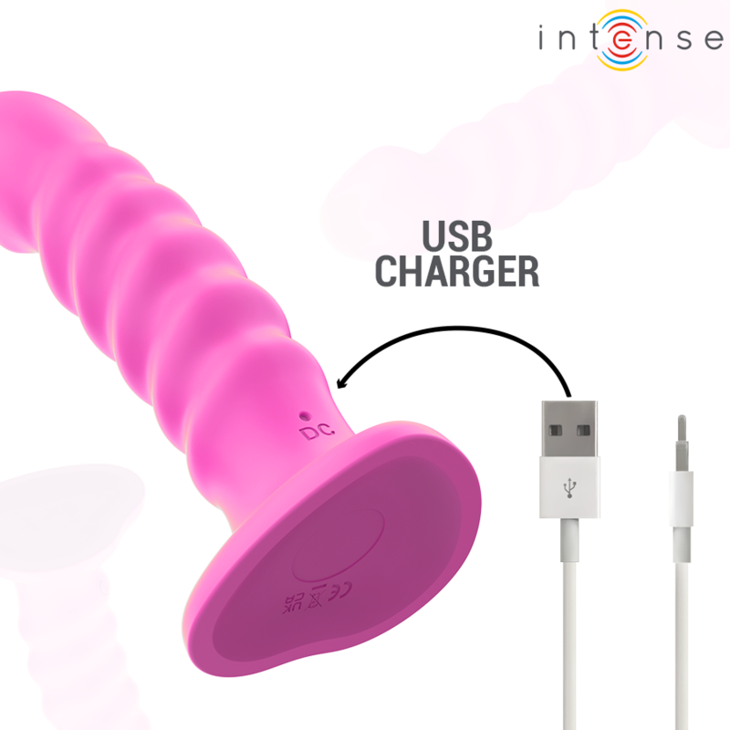 INTENSE - VIBRATORE CINDY TAGLIA L DESIGN A SPIRALE 10 VIBRAZIONI ROSA TELECOMANDO - immagine 6