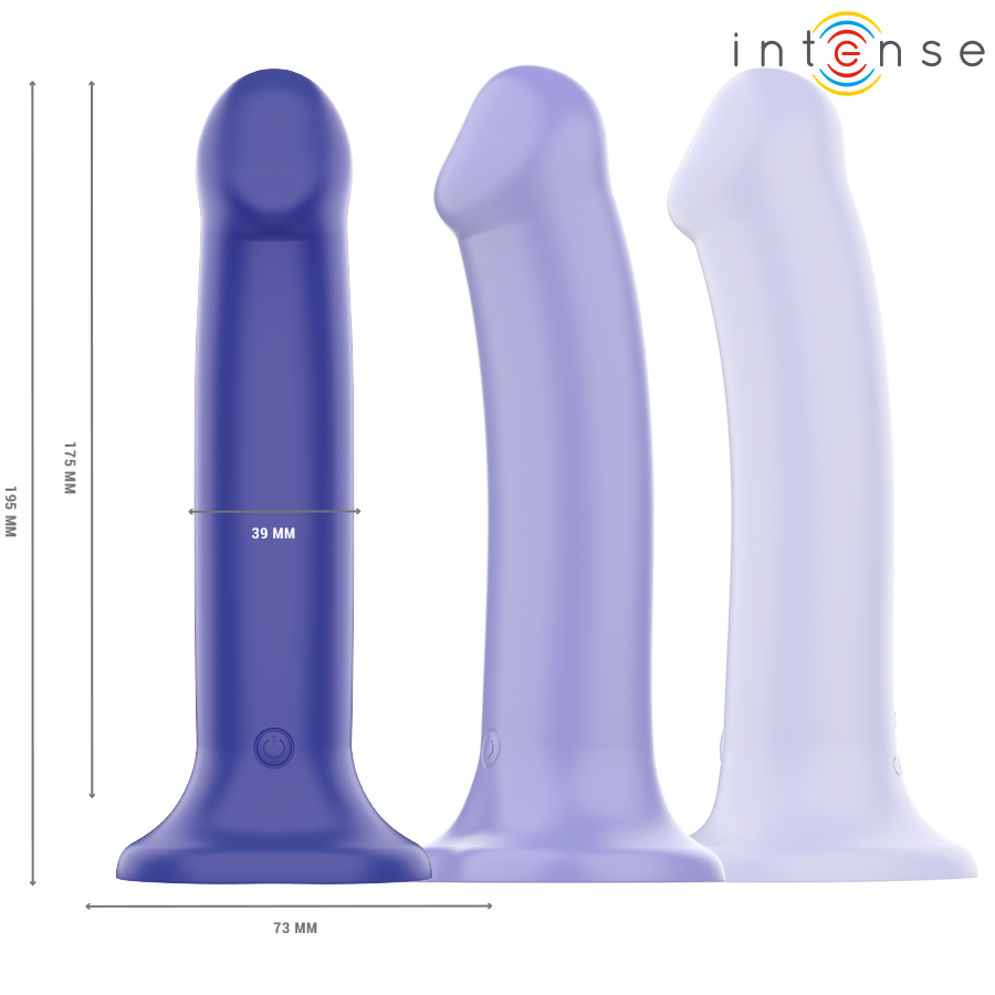 INTENSE - VIBRATORE VICTORIA CON VENTOSA 10 VIBRAZIONI BLU SCURO TELECOMANDO - immagine 3