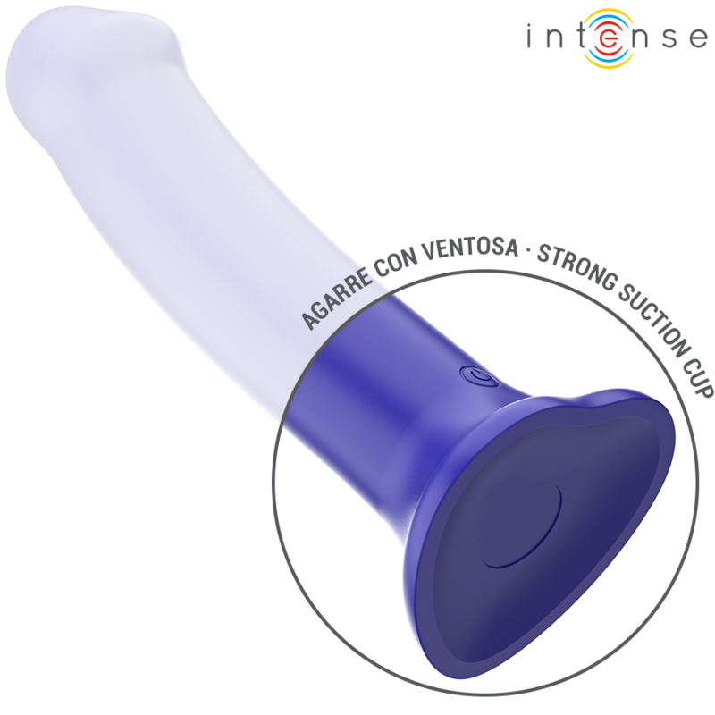 INTENSE - VIBRATORE VICTORIA CON VENTOSA 10 VIBRAZIONI BLU SCURO TELECOMANDO - immagine 5