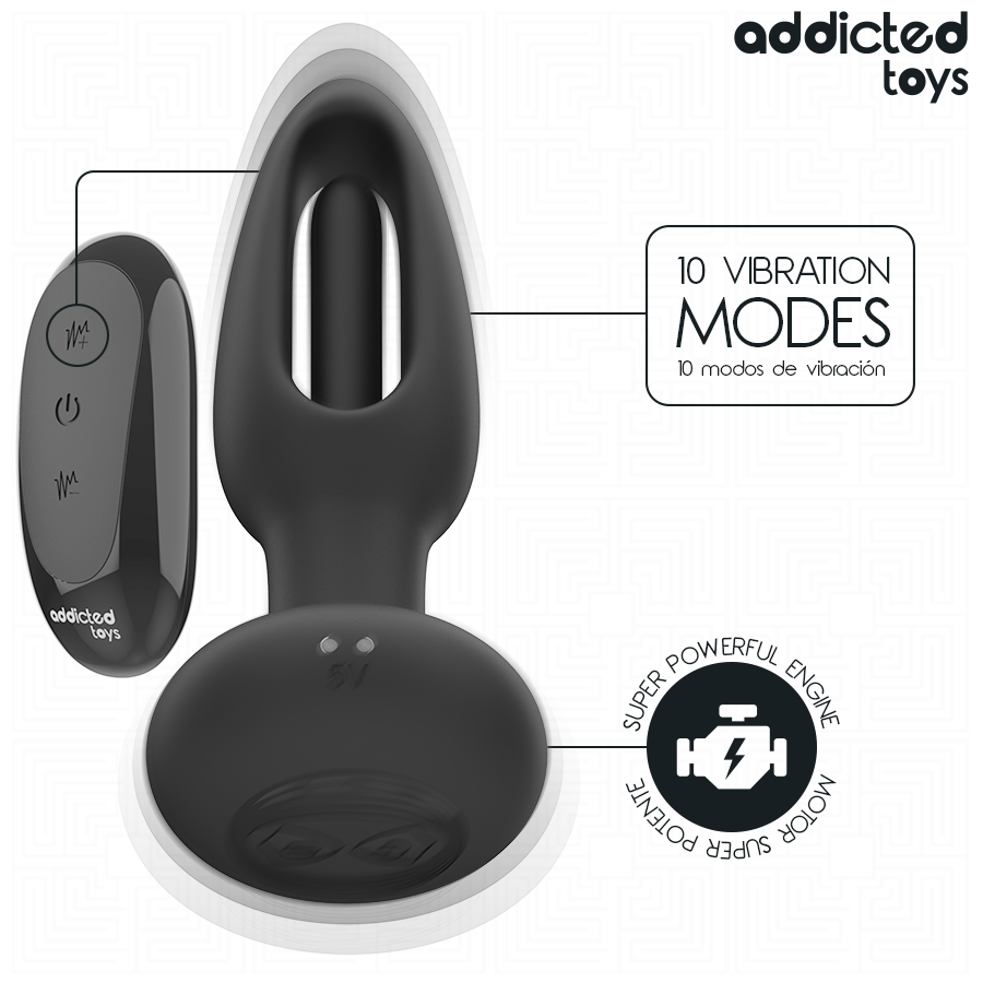 ADDICTED TOYS - PLUG ANALE CON LINGUA VIBRANTE E TELECOMANDO - immagine 5