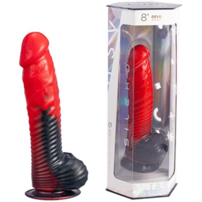 SILEXD - DEVIL DILDO FANTASY SILICONE LIQUIDO TERMOREATTIVO ROSSO NERO 20