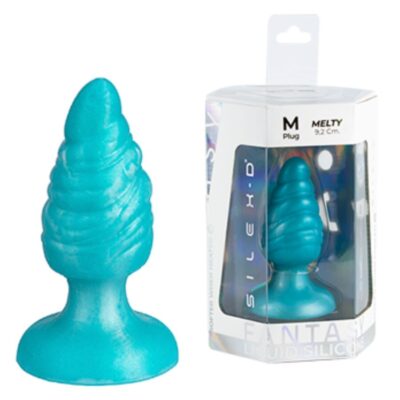 SILEXD - MELTY ANAL PLUG FANTASY SILICONE LIQUIDO TERMOREATTIVO BLU CELESTE 9