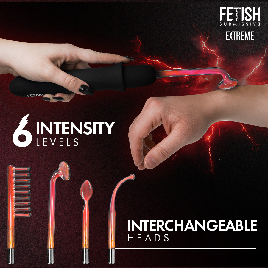 FETISH SUBMISSIVE - VIBRADOR WAND ELECTROESTIMULACIÓN ALTA FRECUENCIA - immagine 2