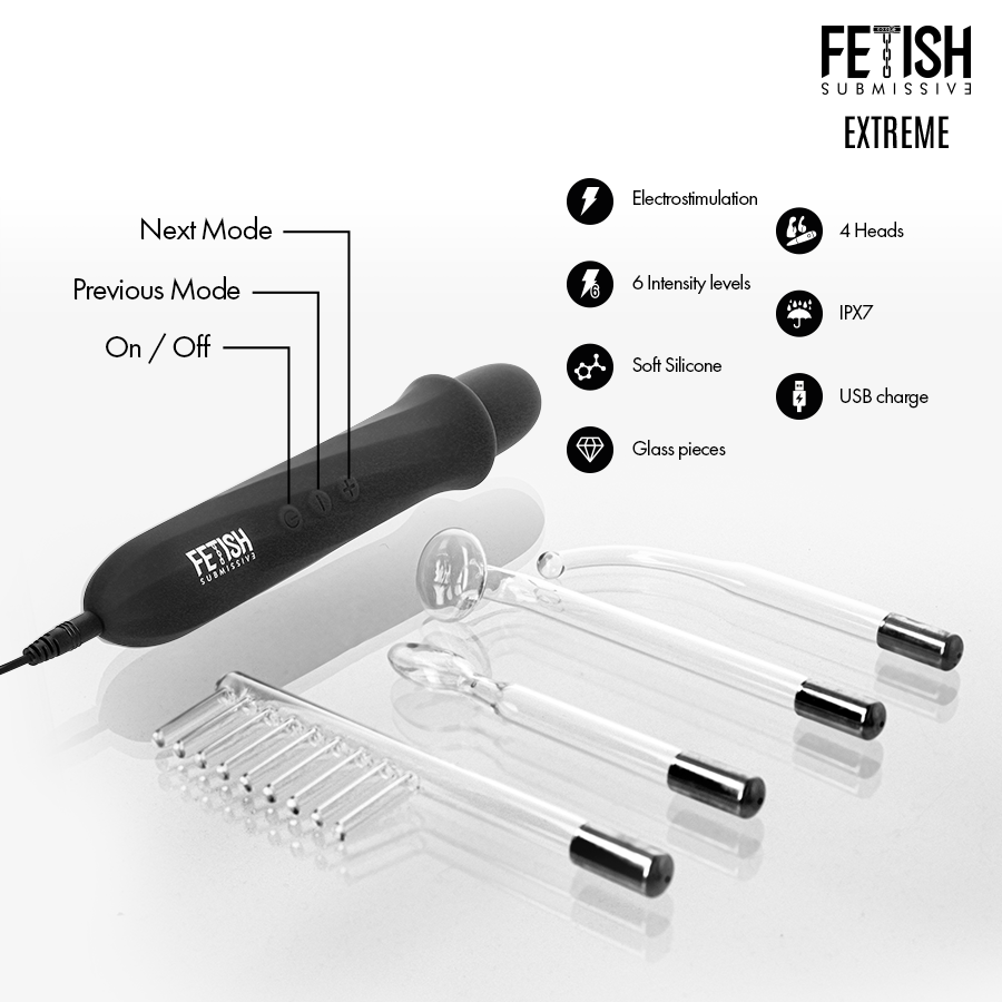 FETISH SUBMISSIVE - VIBRADOR WAND ELECTROESTIMULACIÓN ALTA FRECUENCIA - immagine 4