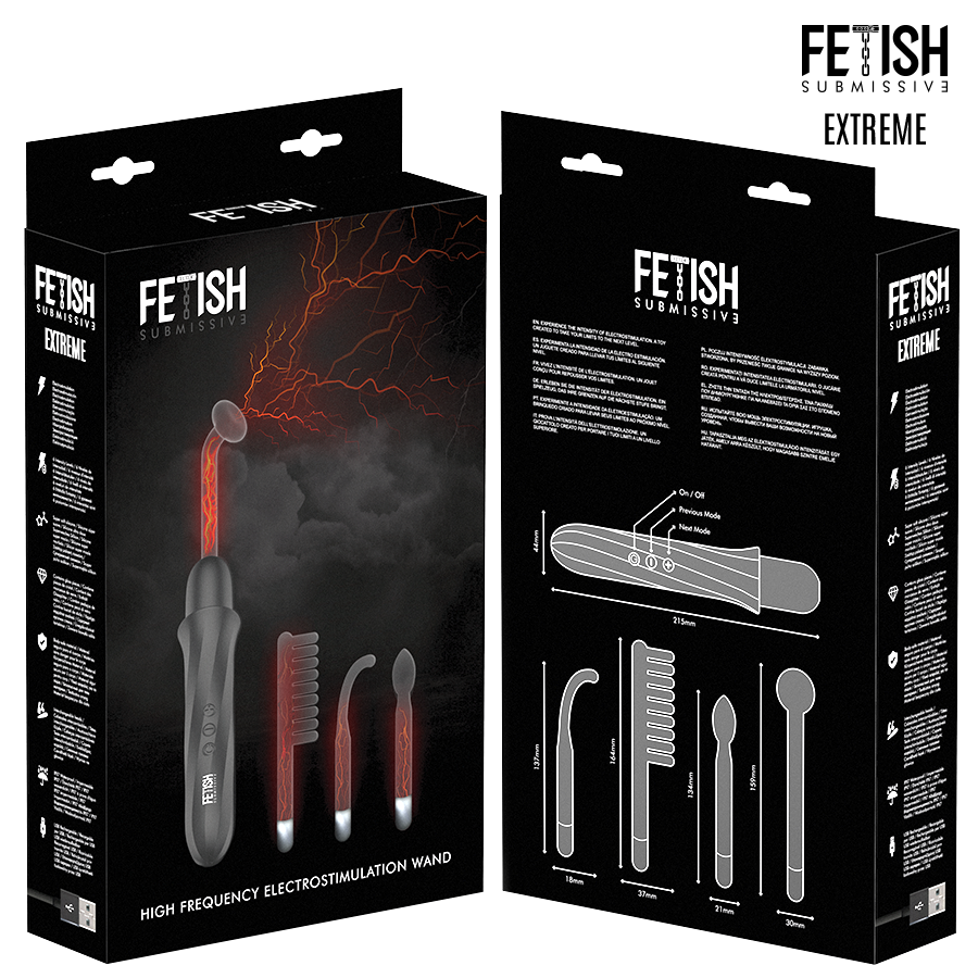 FETISH SUBMISSIVE - VIBRADOR WAND ELECTROESTIMULACIÓN ALTA FRECUENCIA - immagine 7
