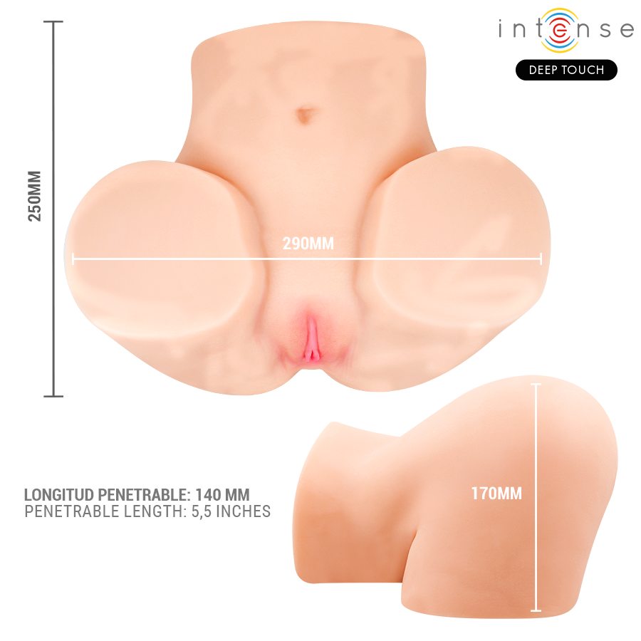 INTENSE DEEP TOUCH - MASTURBATORE ANALE E VAGINALE GINGER CON EFFETTI DI ASPIRAZIONE, CALORE, VIBRAZIONE E VOCALE CON TELECOMANDO 5,3 KG - immagine 5