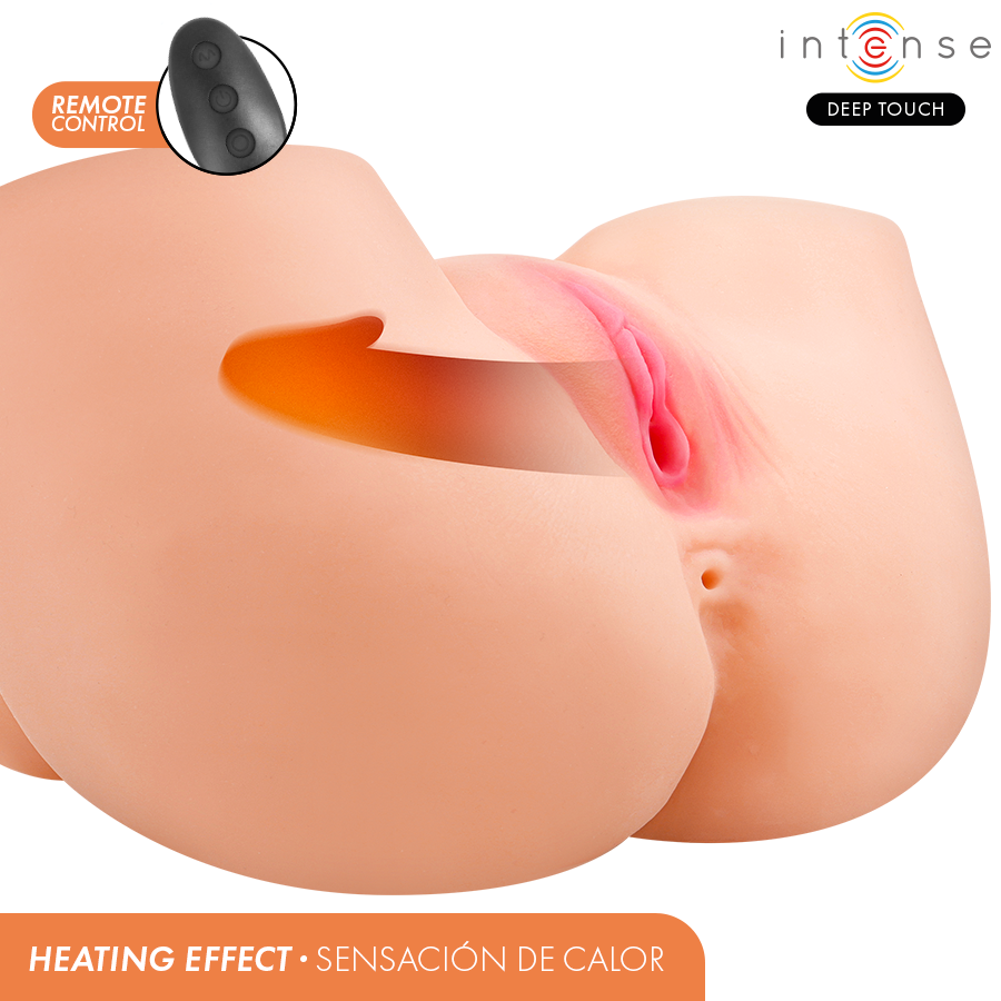 INTENSE DEEP TOUCH - MASTURBATORE ANALE E VAGINALE GINGER CON EFFETTI DI ASPIRAZIONE, CALORE, VIBRAZIONE E VOCALE CON TELECOMANDO 5,3 KG - immagine 7