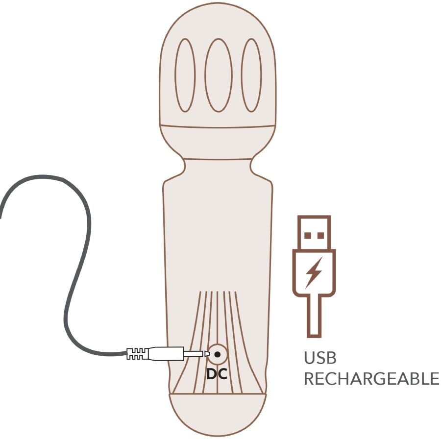 ROCKS-OFF - MINI BACCHETTA RICARICABILE 16 FUNZIONI ROSA PEONIA - immagine 5