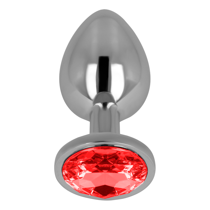 OHMAMA - PLUG ANALE CON CRISTALLO ROSSO 8 CM - immagine 2