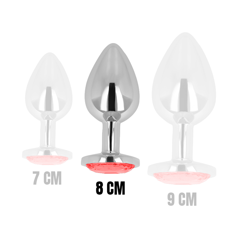 OHMAMA - PLUG ANALE CON CRISTALLO ROSSO 8 CM - immagine 4