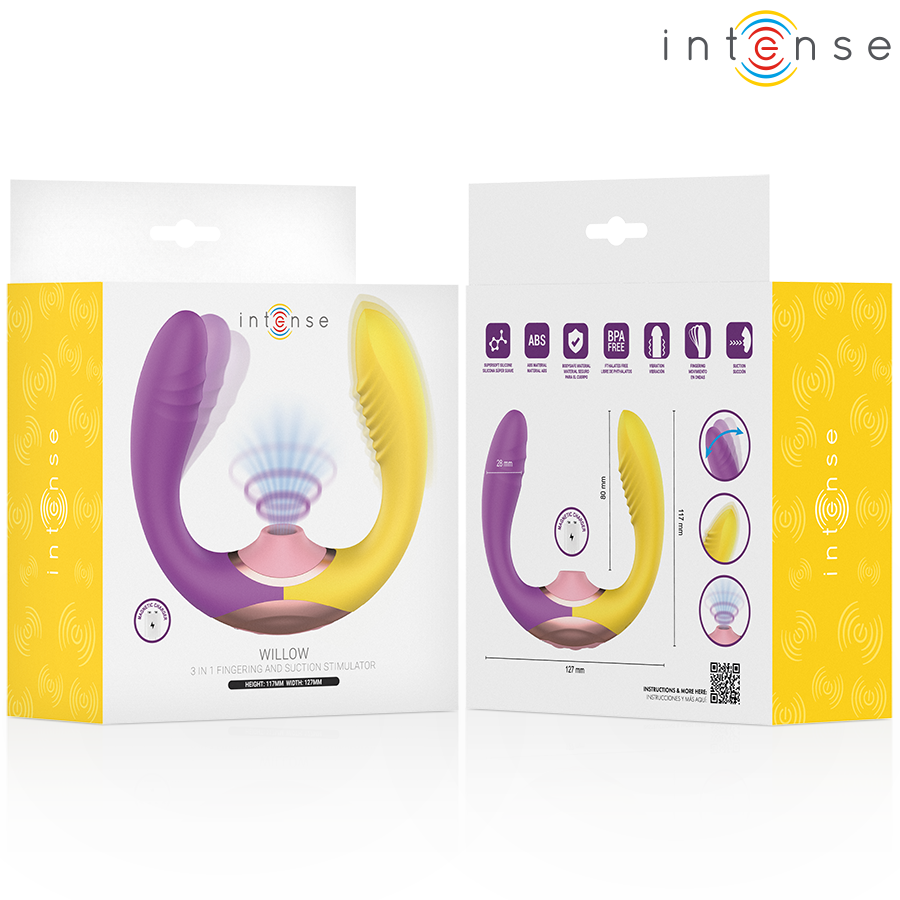 INTENSE - WILLOW STIMOLATORE A VIBRAZIONE E ASPIRAZIONE 3 IN 1 - immagine 6